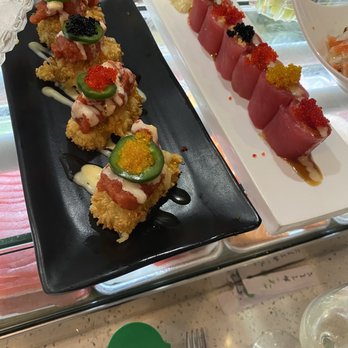 Lighthouse Thai Sushi - Spicy Tuna Crispy Rice and tuna wrapped roll - Thai Near Me - Lighthouse Point, Florida