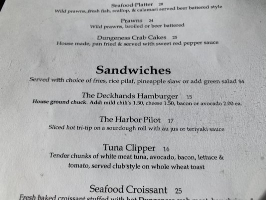Menu photo 1 The Harbor Hut Morro Bay, CA Menu photo 1 The Harbor Hut Morro Bay, CA