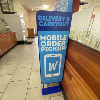 Wendy's - a mobile order pick up sign - Fast Food Near Me - Rancho Santa Margarita, California