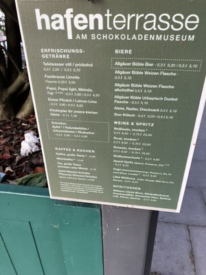 Menu photo 1 Hafenterrasse am Schokoladenmuseum Cologne, NW Menu photo 1 Hafenterrasse am Schokoladenmuseum Cologne, NW
