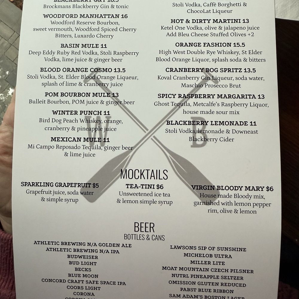 Walter's Basin - Cocktail menu - American Near Me - Holderness, New Hampshire Walter's Basin - Cocktail menu - American Near Me - Holderness, New Hampshire