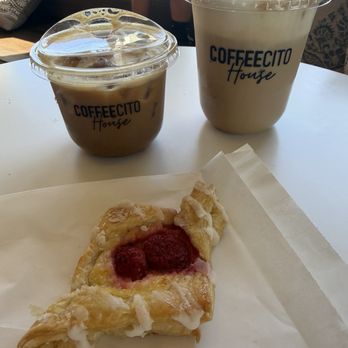 Coffeecito - Iced Banana loaf latte, iced flan latte and pastry. - Coffee & Tea Near Me - Rancho Cucamonga, California