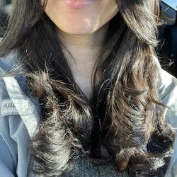 Damsels & Blokes Salon - Long layers and curtain bangs