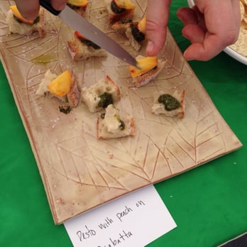 Midtown Farmer's Market - Whole Foods pesto with ciabatta and peaches - Farmers Market Near Me
