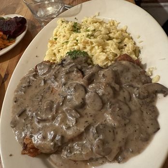 Speisekammer - Schnitzel with mushroom gravy - German Near Me - Alameda, California Speisekammer - Schnitzel with mushroom gravy - German Near Me - Alameda, California