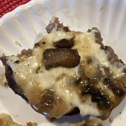 Disappointing mushroom Swiss burger Disappointing mushroom Swiss burger