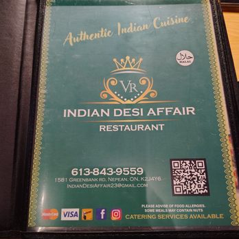 Indian Desi Affair - Menu cover - Indian Near Me - Nepean, Ontario