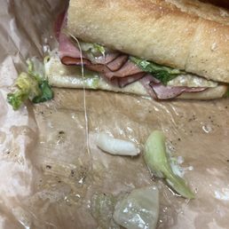I ordered a sandwich, they soaked it in vinegar and olive oil I can't it it I ordered a sandwich, they soaked it in vinegar and olive oil I can't it it