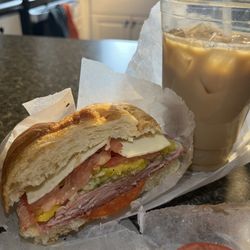 The Sandwich Shop and Deli - Italian Croissant and an Iced Latte