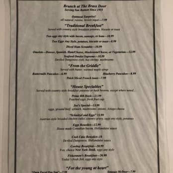 Brass Door - Brunch menu - American Near Me - San Ramon, California