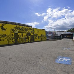 Public Parking Plaza de Recreo - Art work in the parking lot in Yauco, Puerto Rico
