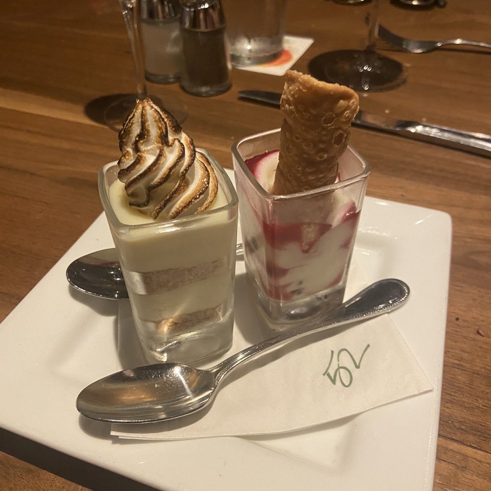 Seasons 52 - Key Lime Pie Mini, Raspberry Chocolate Chip Cannoli Mini - Wine Bars Near Me - Hanover, New Jersey Seasons 52 - Key Lime Pie Mini, Raspberry Chocolate Chip Cannoli Mini - Wine Bars Near Me - Hanover, New Jersey