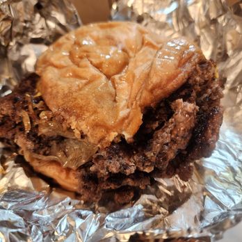 Smashed RVA - Oklahoma Onion Smash (double) (not very picturesque but damn delicious) - Burgers Near Me - Richmond, Virginia Smashed RVA - Oklahoma Onion Smash (double) (not very picturesque but damn delicious) - Burgers Near Me - Richmond, Virginia