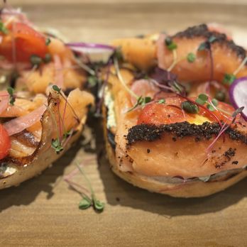 Anchor & Hearth Woodfired Kitchen - Harbor Toast. The pastrami smoked salmon was amazing. - New American Near Me - Baytown, Texas