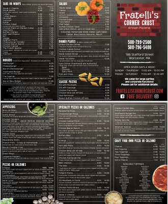 Menu photo 1 Fratelli's Corner Crust Pizzeria Worcester, MA