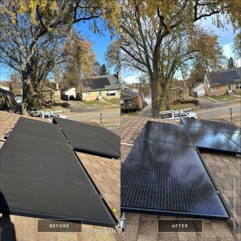 Pane Pal - One set of panels before and after cleaning - Window Washing Near Me