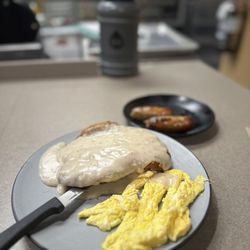 Time to Rise and Shine - Chicken fried steak (missing side of pancakes)
