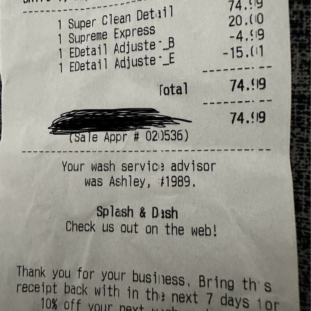 Splash N Dash - This service is a joke - Auto Detailing Near Me - North Richland Hills, Texas