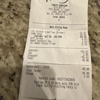 Fancy's Southern Cafe - Ridiculous price for nasty nightly special - Southern Near Me - Fort Myers, Florida Fancy's Southern Cafe - Ridiculous price for nasty nightly special - Southern Near Me - Fort Myers, Florida