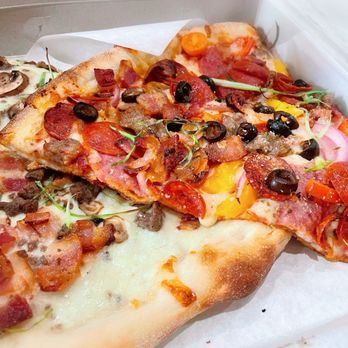 Slice House by Tony Gemignani - Combo Americano slice; Walker's White Pie slice - Salad Near Me - San Francisco, California