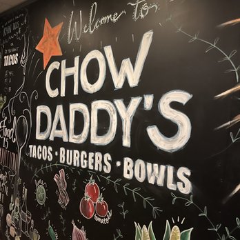 Chow Daddy's - a blackboard with chalk drawings on it - New American Near Me - Hilton Head Island, South Carolina
