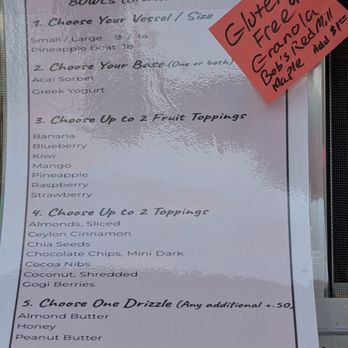 Main & Mango - Bowl menu - Ice Cream & Frozen Yogurt Near Me - Clarence, New York