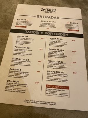 Menu photo 5 Sr De Los Tacos - Wynwood Miami, FL