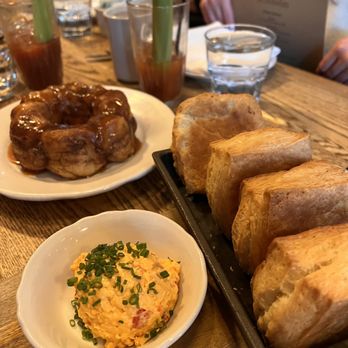 St. Anselm - Buttermilk biscuits with pimento cheese & cinnamon roll monkey bread - Steakhouses Near Me - Washington, DC, District of Columbia