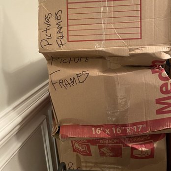 Beltmann Moving and Storage - Just a few of the many boxes that were crushed coming off the truck - Movers Near Me - Piscataway, New Jersey