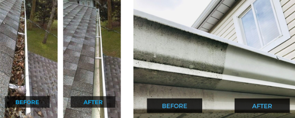 Gutter Cleaning - We remove all large debris from your eavestrough using a combination of by-hand removal and our custom gutter vacuum to ensure they are completely cleared. We then flush the downpipes to remove any residual dirt and debris.

BONUS: Every time we clean your gutters, we also do a maintenance assessment for any repairs or red flags of the health of your gutters