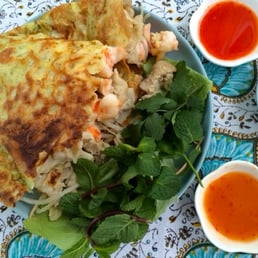 Bánh xéo (crispy Vietnamese pancake) of lovely Ô Mai. Bánh xéo (crispy Vietnamese pancake) of lovely Ô Mai.