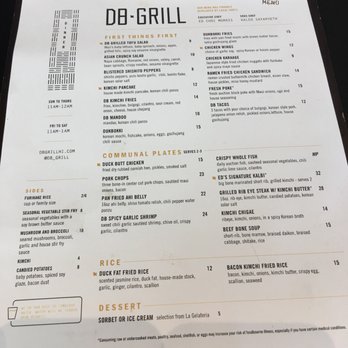 DB Grill - Dinner menu - New American Near Me - Kapolei, Hawaii