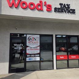 Exterior outside entrance of Wood's Tax Service - Riverside, California Exterior outside entrance of Wood's Tax Service - Riverside, California