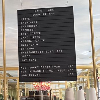Cafe Ora  - Menu - Coffee & Tea Near Me - Los Angeles, California