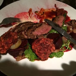 Kangaroo with beetroot, onions and a horseradish aioli - very good Kangaroo with beetroot, onions and a horseradish aioli - very good