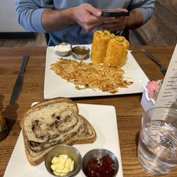 Rye toast and Breakfast Burrito