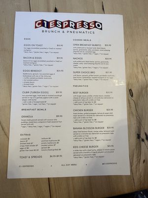 Menu photo 1 C1 Espresso Christchurch, CAN Menu photo 1 C1 Espresso Christchurch, CAN