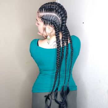 Smokin' Loc's & Braidz - 4 Feed-in Dutch stitch braids with French curls (@smokinlocsnbraidz) - Nail Salons Near Me Smokin' Loc's & Braidz - 4 Feed-in Dutch stitch braids with French curls (@smokinlocsnbraidz) - Nail Salons Near Me