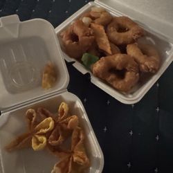 Dragon 1 Express - Crab rangoons and sweet & sour shrimp