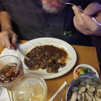 Texas Roadhouse - 11oz sirloin steak with sauteed mushrooms and onions - Steakhouses Near Me - Oceanside, California Texas Roadhouse - 11oz sirloin steak with sauteed mushrooms and onions - Steakhouses Near Me - Oceanside, California