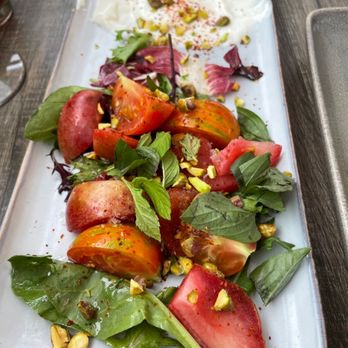 Wild Fish - Ricotta salad -- stone fruit, pistachio lemon vinaigrette. - Seafood Near Me - Pacific Grove, California Wild Fish - Ricotta salad -- stone fruit, pistachio lemon vinaigrette. - Seafood Near Me - Pacific Grove, California