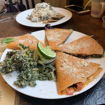 Peace Pies - Closer pic of Mystical Mushroom Quesadilla - Vegan Near Me - Encinitas, California