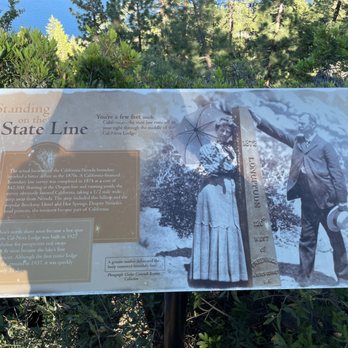 Stateline Lookout Trail - One of the signs providing history of the area - Hiking Near Me - Kings Beach, California Stateline Lookout Trail - One of the signs providing history of the area - Hiking Near Me - Kings Beach, California
