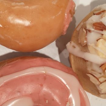 Revolution Doughnuts - Vanilla bean glazed, toasted almond cake, Strawberry lemonade - Donuts Near Me - Atlanta, Georgia Revolution Doughnuts - Vanilla bean glazed, toasted almond cake, Strawberry lemonade - Donuts Near Me - Atlanta, Georgia