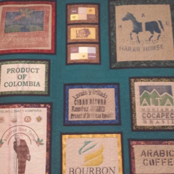 Laveggio Roasteria - Wall quilt of coffee bean sacks - Coffee & Tea Near Me - Binghamton, New York Laveggio Roasteria - Wall quilt of coffee bean sacks - Coffee & Tea Near Me - Binghamton, New York