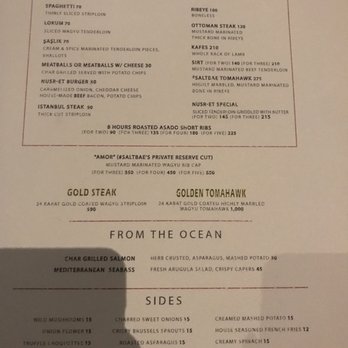 Nusr-Et Steakhouse - Menu - Steakhouses Near Me - Miami, Florida