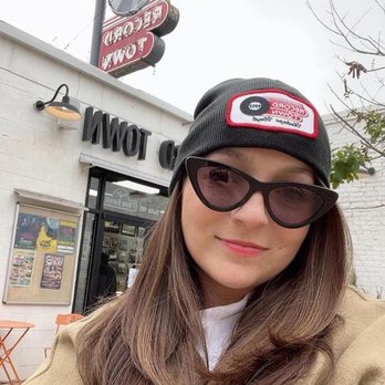 Record Town - Here is a beautiful young woman, Sarah, showing her style in a Record Town logo beanie. Nice shot! - Music & DVDs Near Me - Fort Worth, Texas Record Town - Here is a beautiful young woman, Sarah, showing her style in a Record Town logo beanie. Nice shot! - Music & DVDs Near Me - Fort Worth, Texas