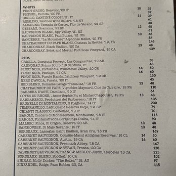 Pavilion - Wine menu - Tapas/Small Plates Near Me - Wolfeboro, New Hampshire