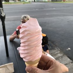 PJ's Ice Cream - Medium strawberry soft ice.
