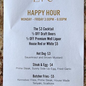 Echo & Rig - Happy hour menu. - Steakhouses Near Me - Las Vegas, Nevada